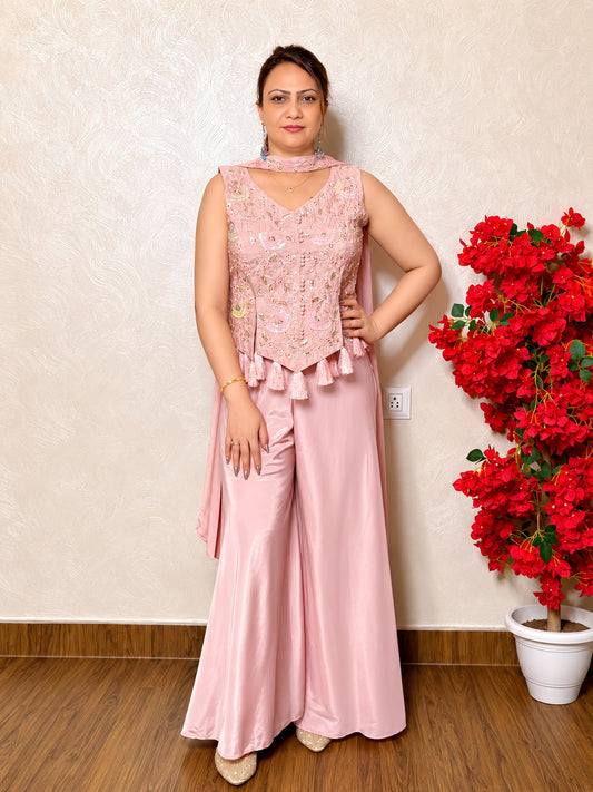 Pink Indo-Western Dress – Elegance with a Modern Touch (SS-1003)