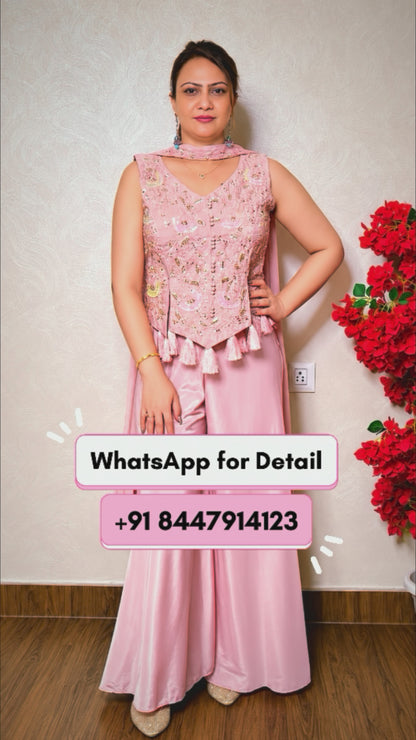 Pink Indo-Western Dress – Elegance with a Modern Touch (SS-1003)