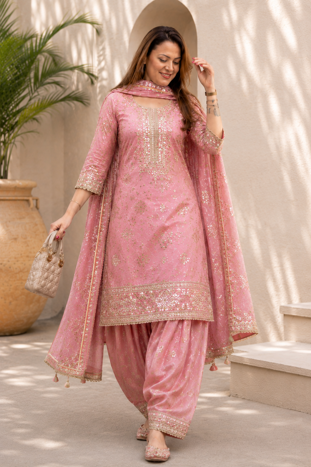 Pink Party Wear Punjabi Suit