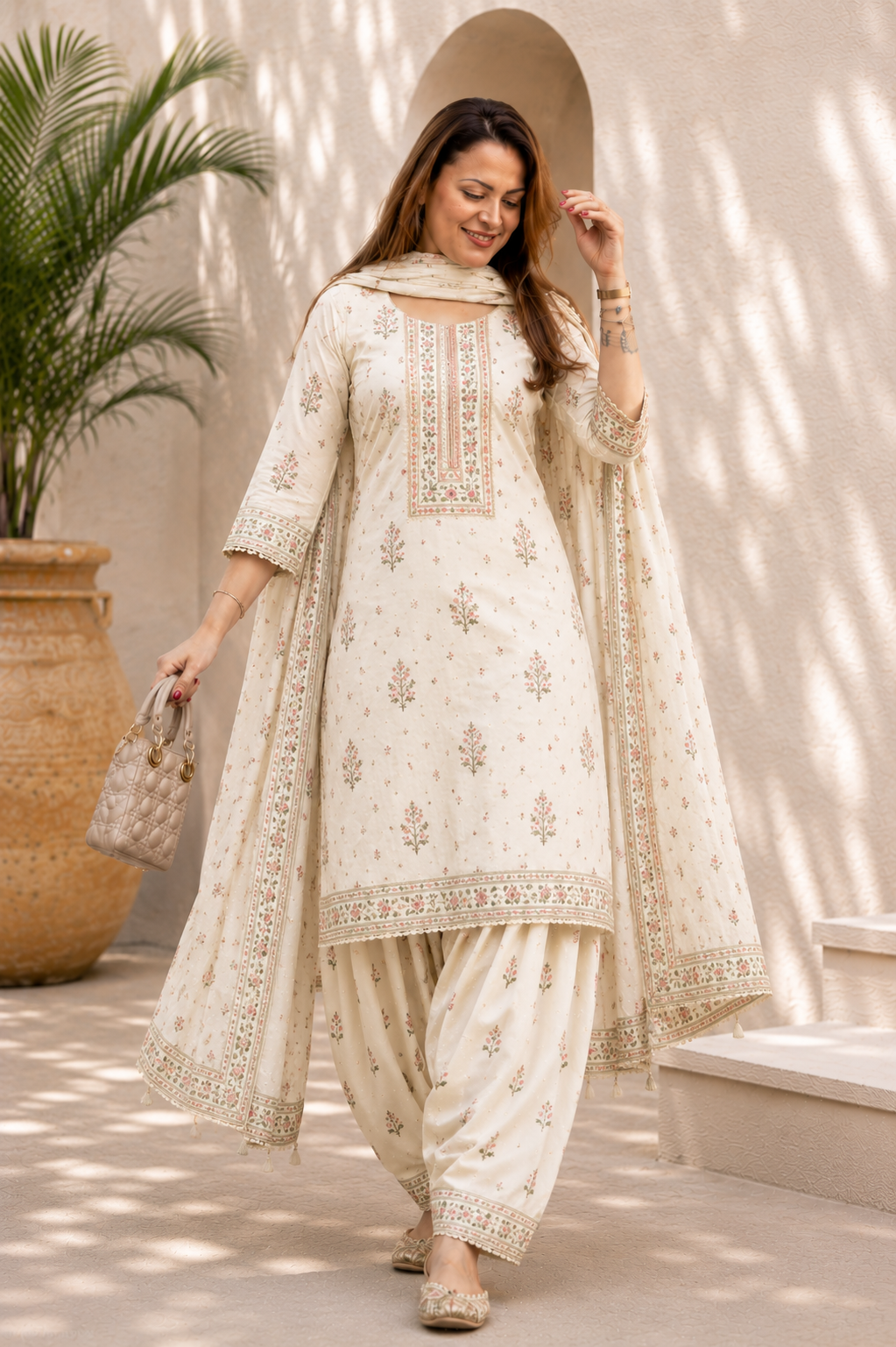 Ivory Cotton Suit